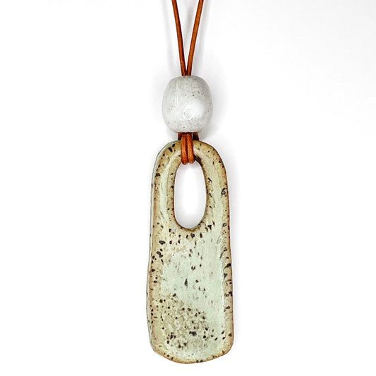 Hazy Drop Necklace: Speckled Mint Green
