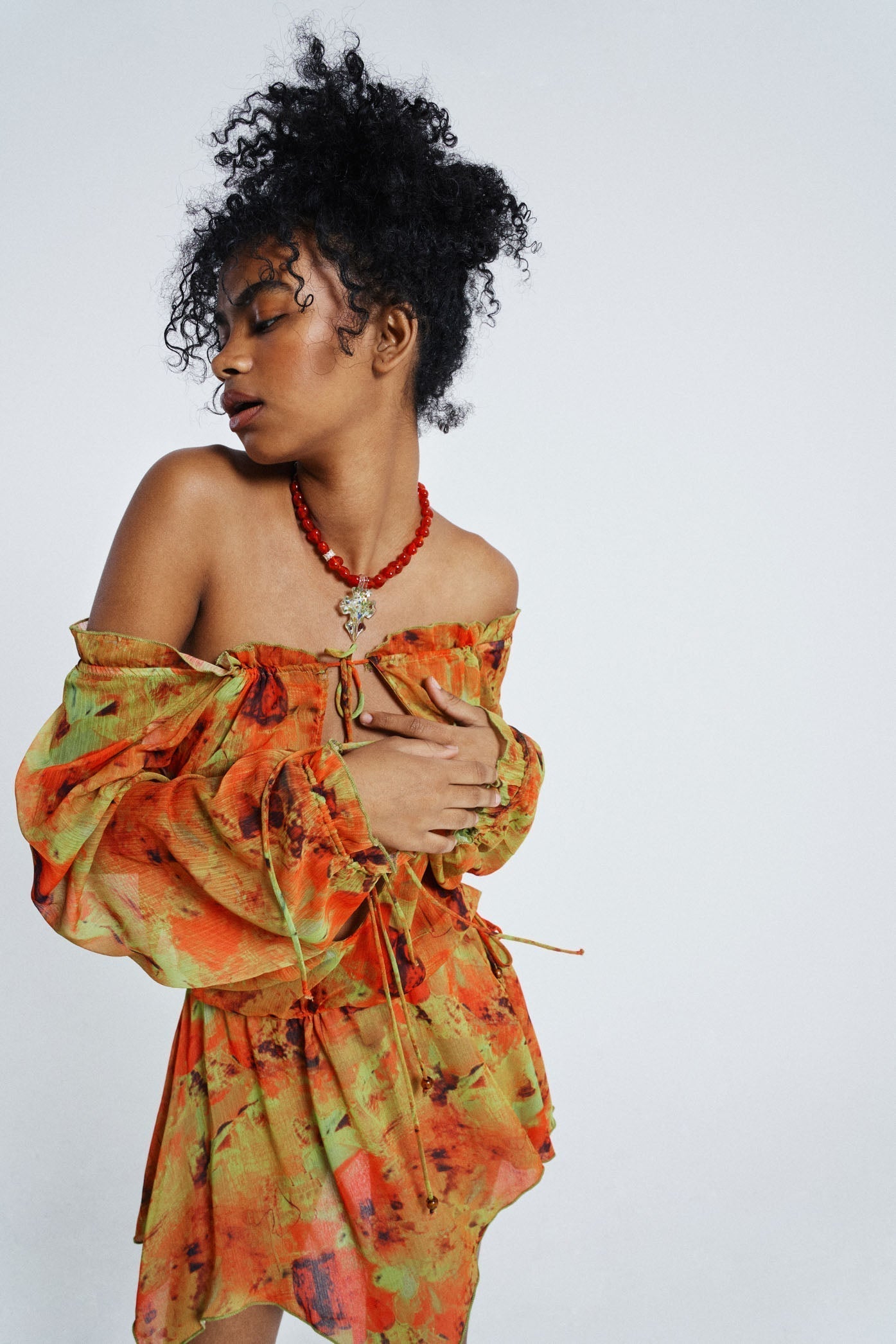 Loco Print Bardot Dress