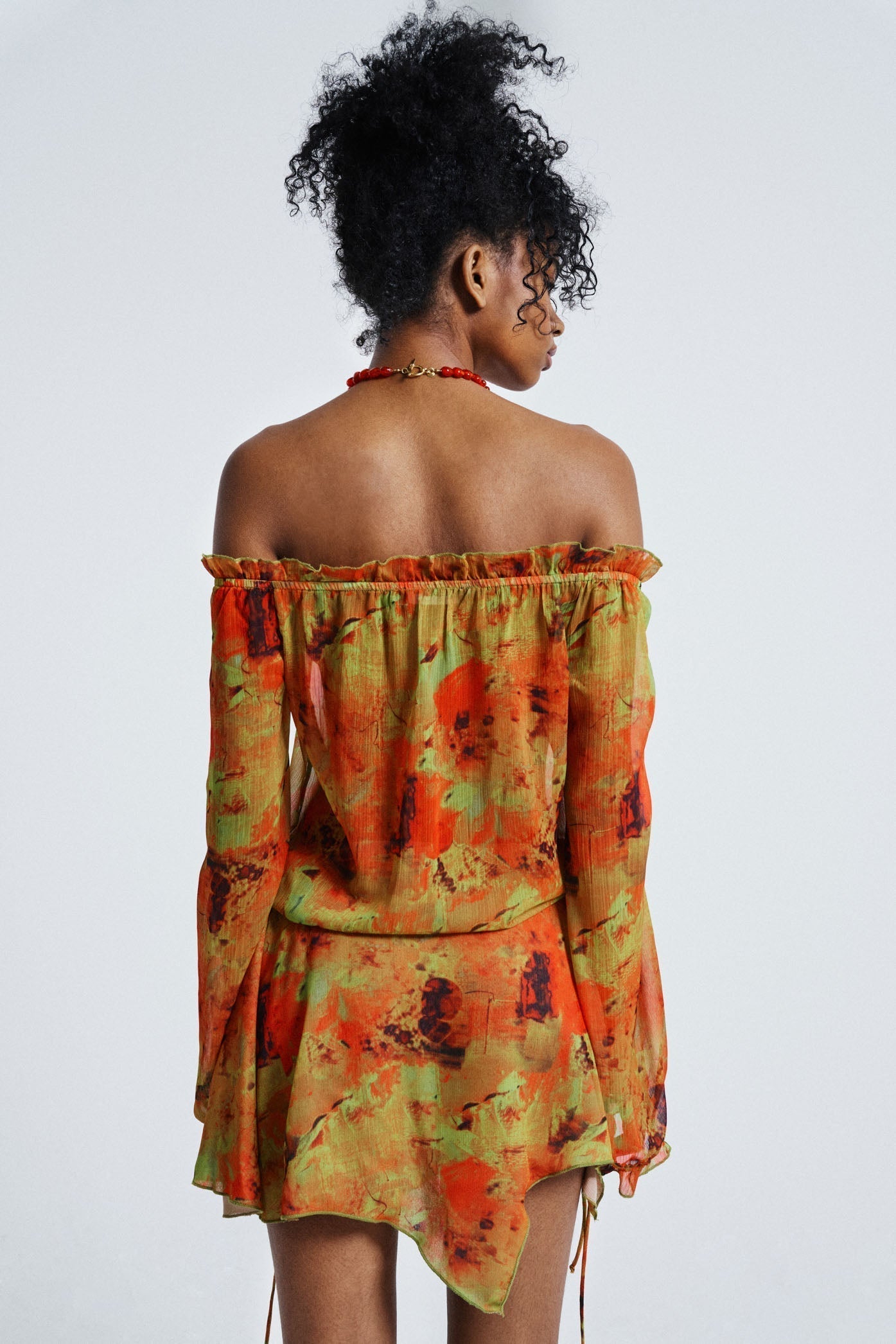 Loco Print Bardot Dress