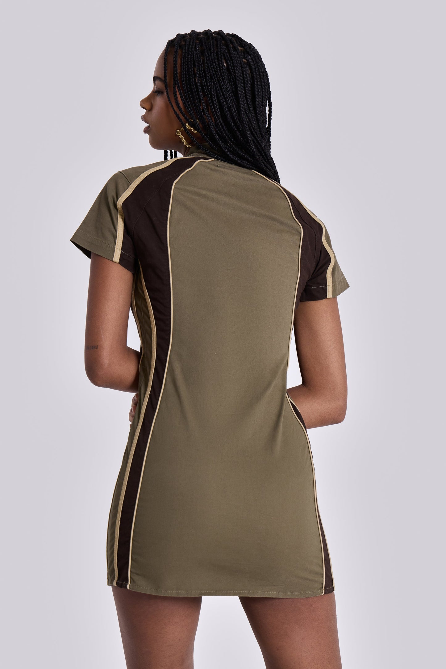 Racer Dress in Khaki