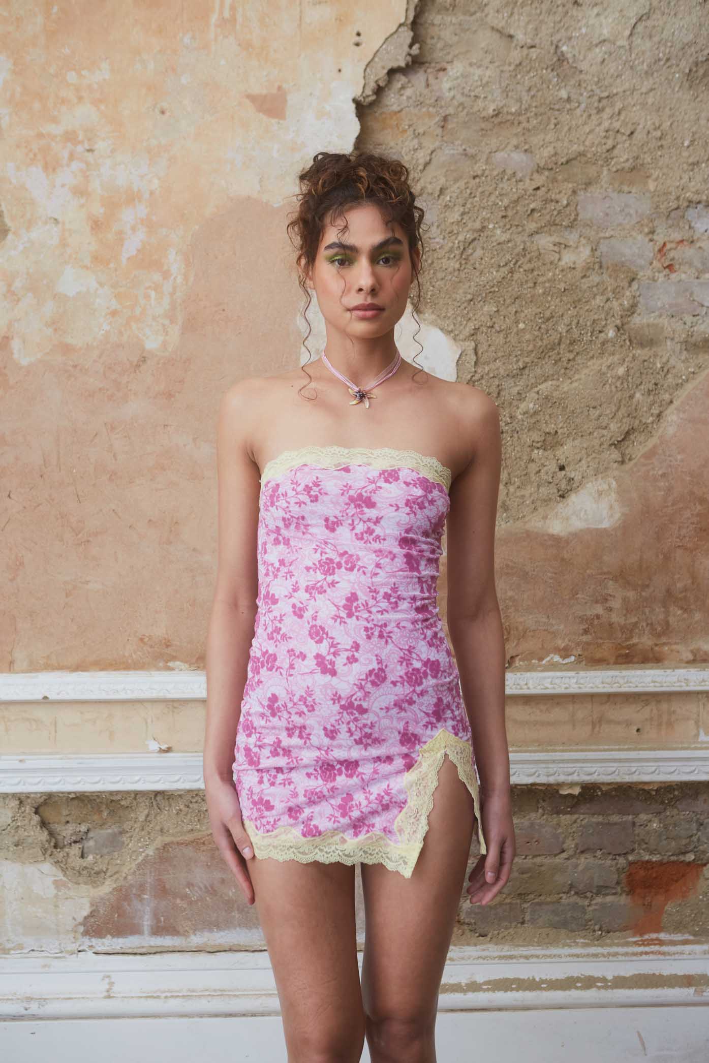 Laced up Nighty Pink Mini Dress