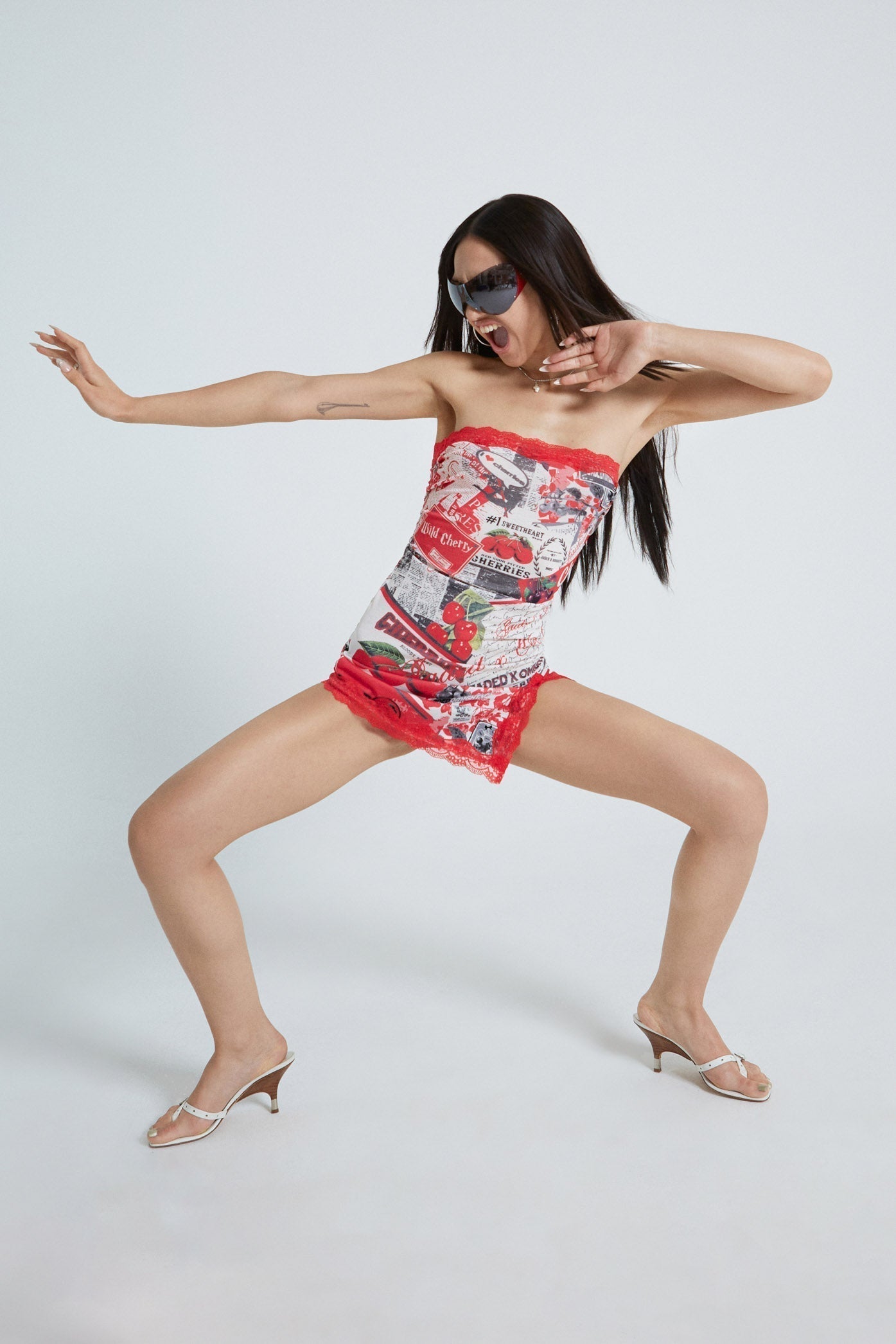 Laced up Nighty Red Mini Dress