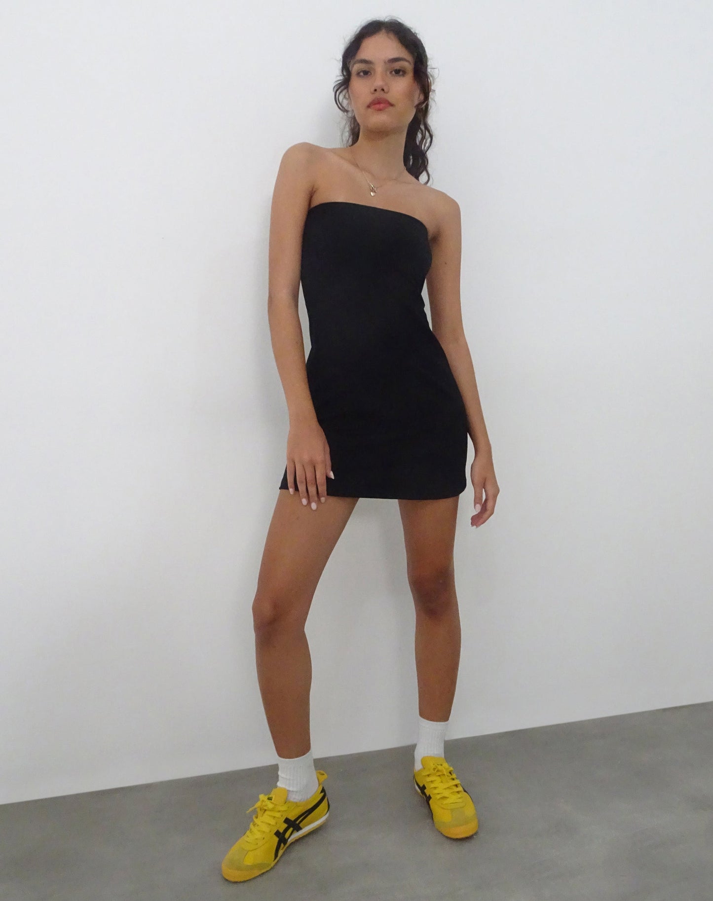 Jeriah Bandeau Mini Dress in Black