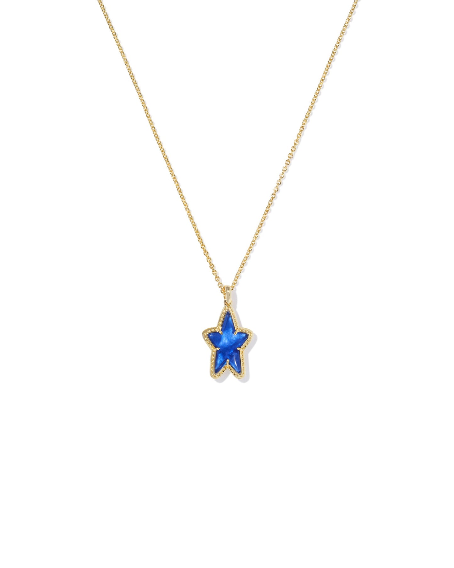 KENDRA SCOTT- Ada Star Short Pendant Necklace Gold Cobalt Blue Illusion