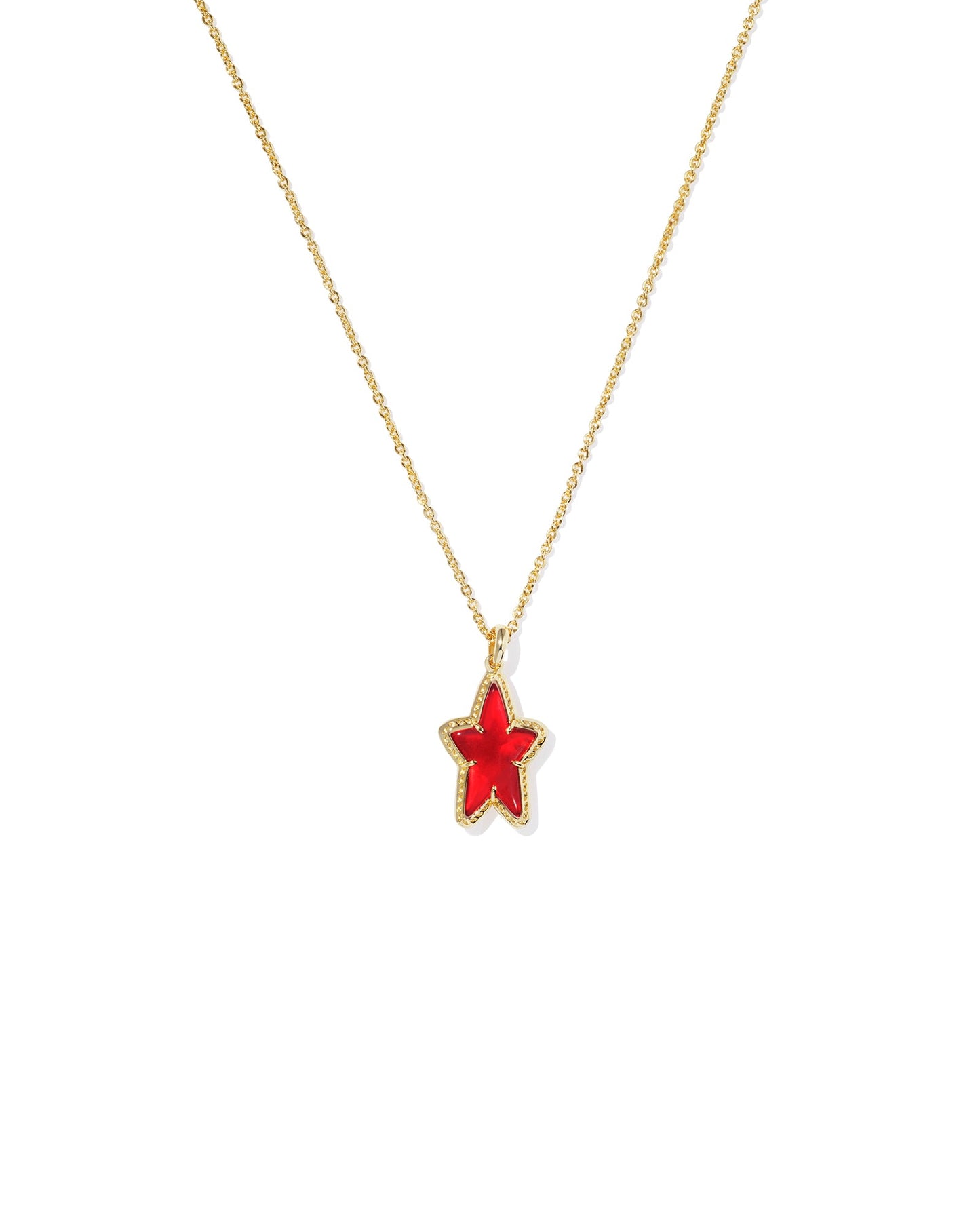 KENDRA SCOTT- Ada Star Short Pendant Necklace Gold Red Illusion