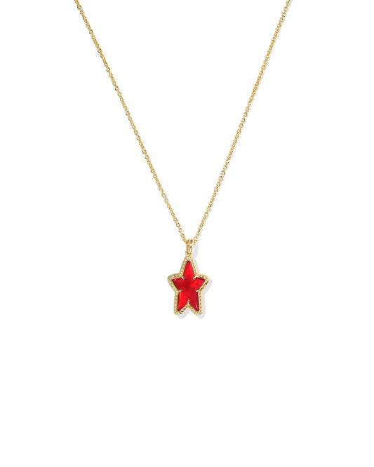 KENDRA SCOTT- Ada Star Short Pendant Necklace Gold Red Illusion