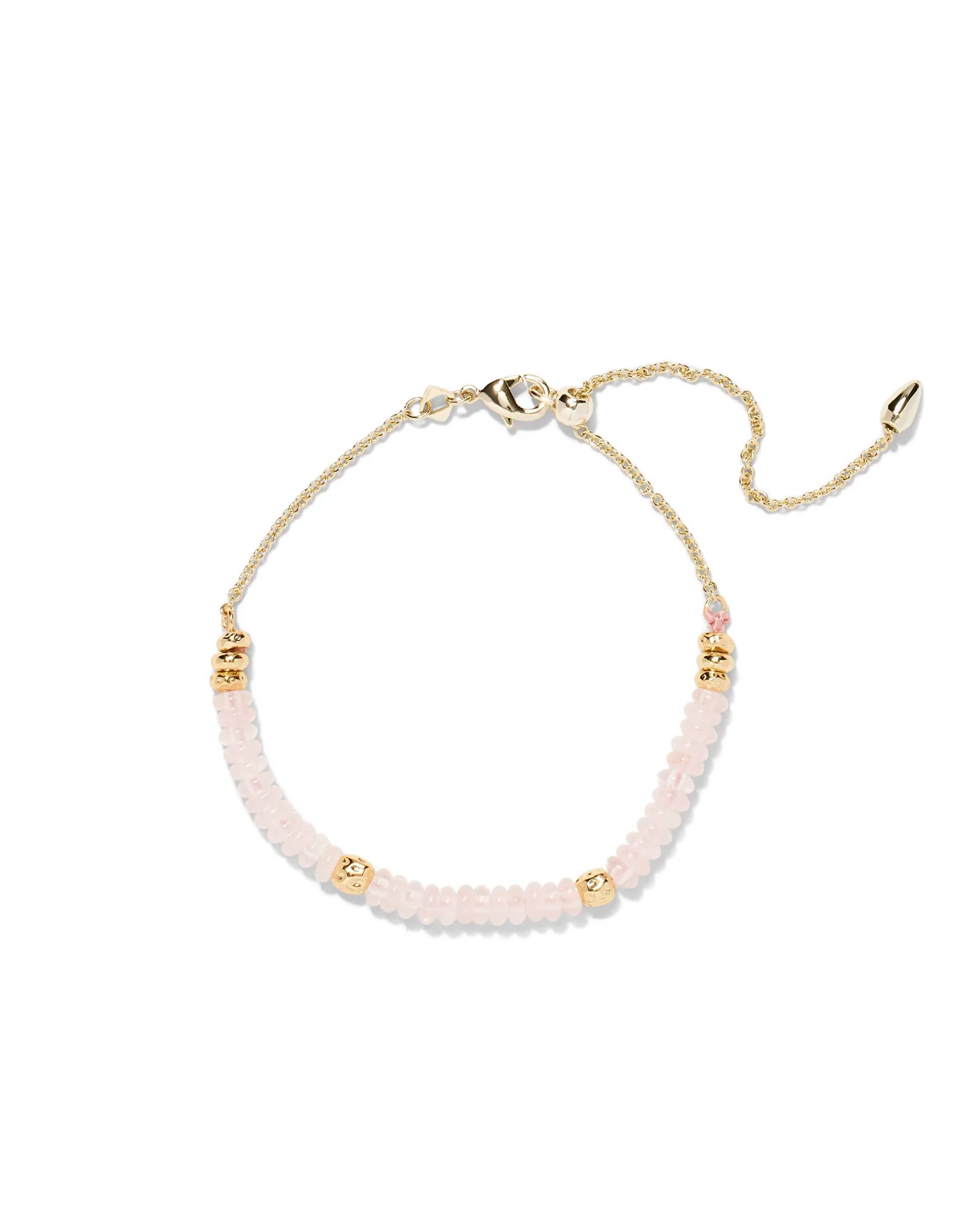 KENDRA SCOTT- Deliah Gold Delicate Chain Bracelet in Rose Quartz