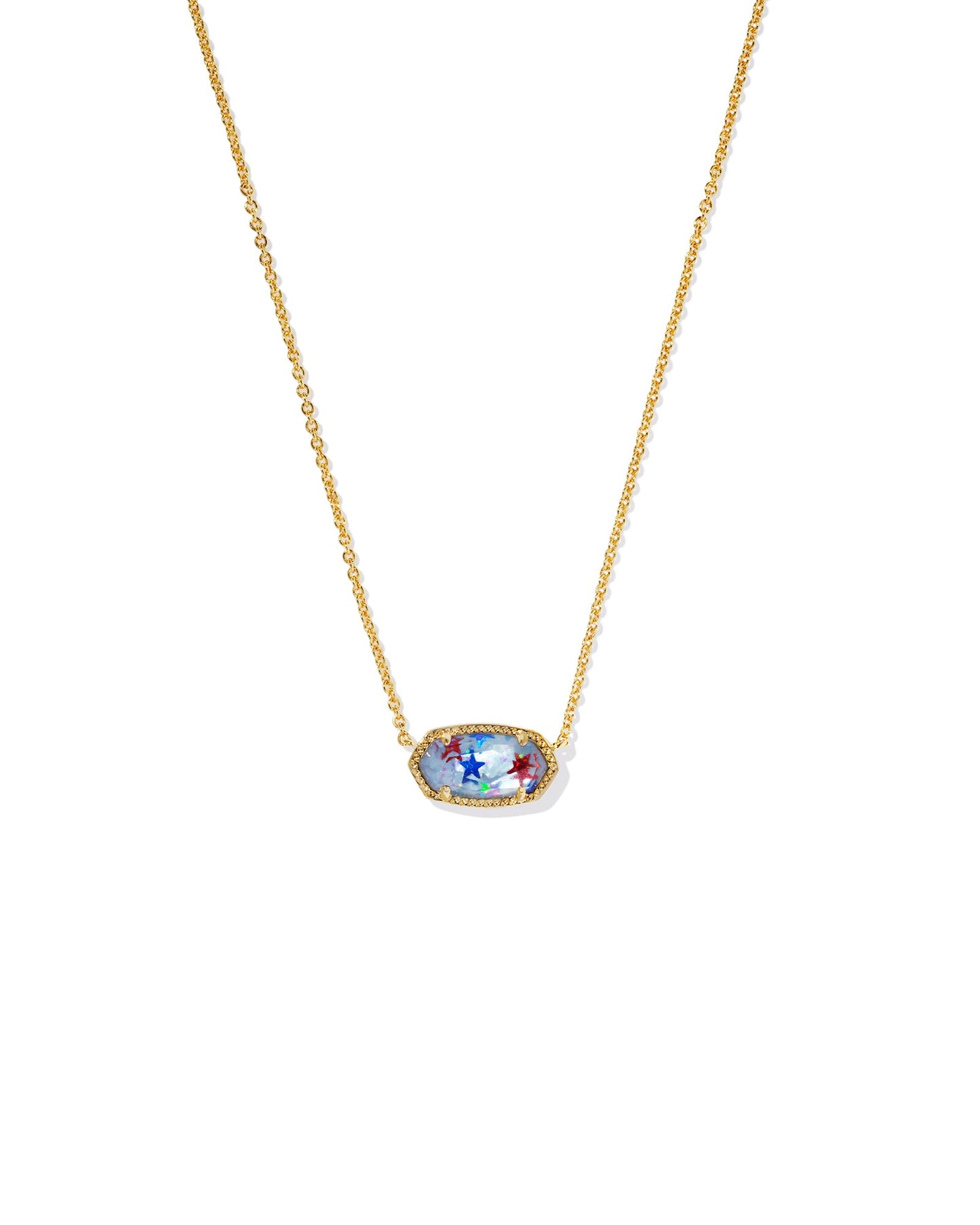 KENDRA SCOTT- Elisa Necklace Gold Red White Blue Illusion