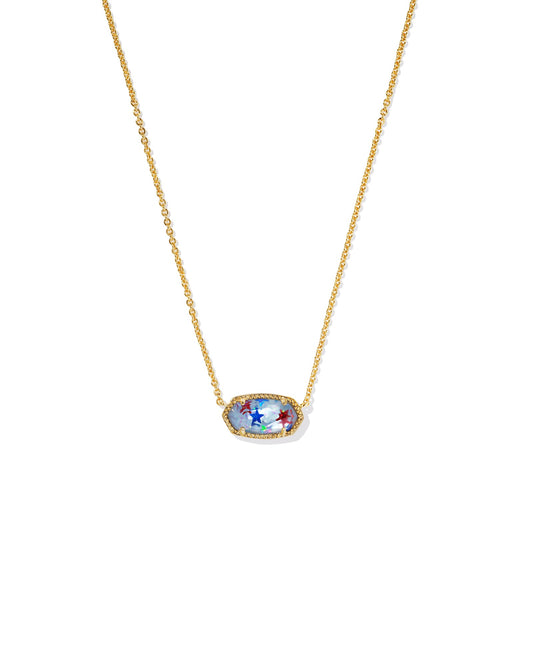 KENDRA SCOTT- Elisa Necklace Gold Red White Blue Illusion