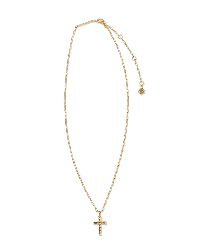 KENDRA SCOTT- Jada Cross Short Pendant Necklace in Gold