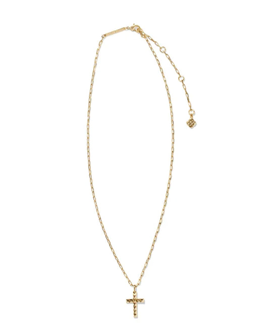 KENDRA SCOTT- Jada Cross Short Pendant Necklace in Gold