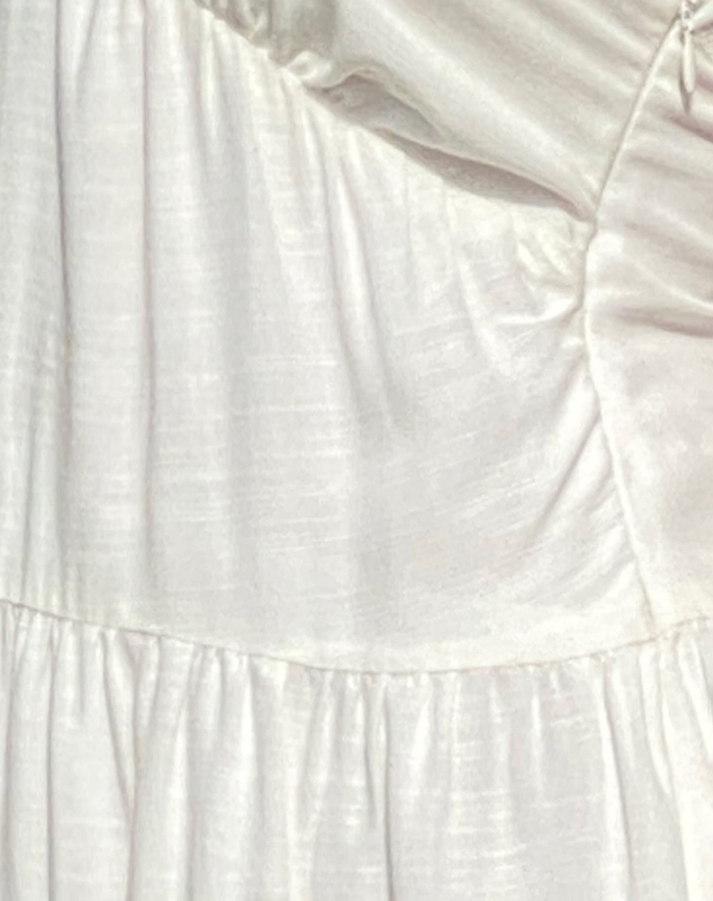 Londyn Tiered Halter Mini Dress in Off White