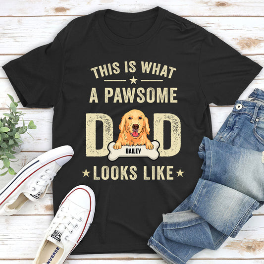 Pawsome Dad - Personalized Custom Unisex T-shirt