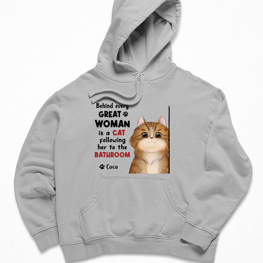 Behind Great Woman - Personalized Custom Hoodie