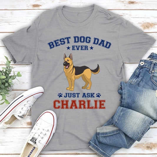 Best Dog Dad Red Blue - Personalized Custom Unisex T-shirt
