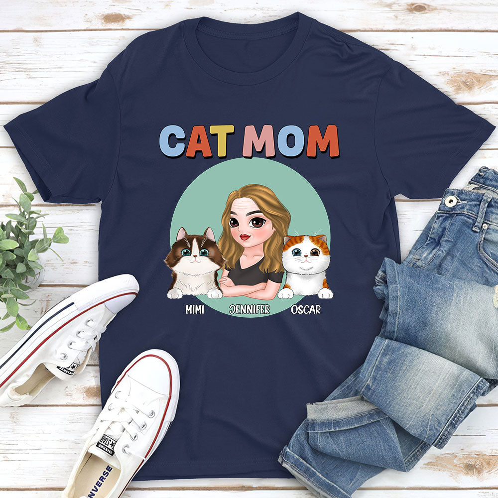 Cat Mom - Personalized Custom Premium T-shirt