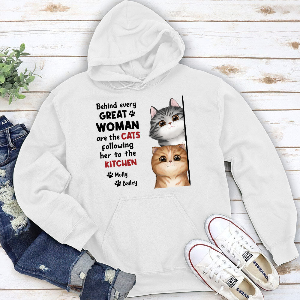 Behind Great Woman - Personalized Custom Hoodie