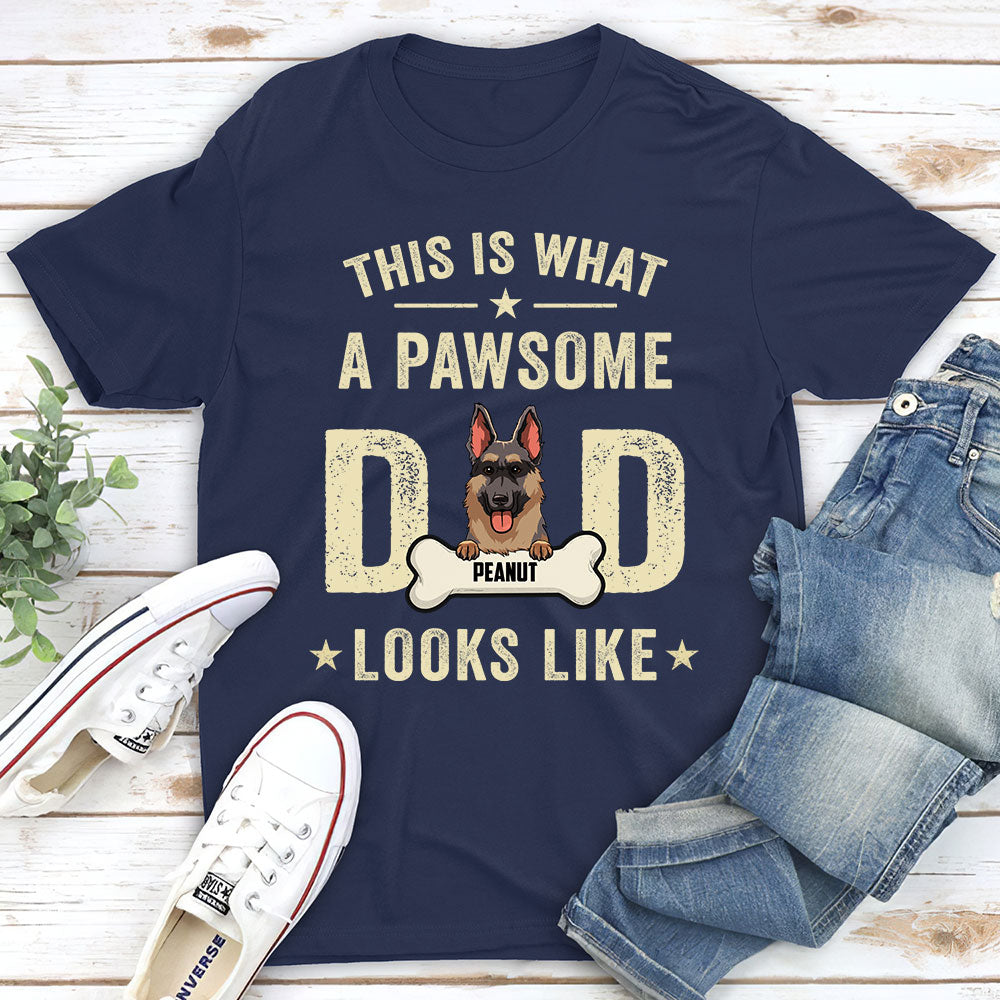 Pawsome Dad - Personalized Custom Unisex T-shirt