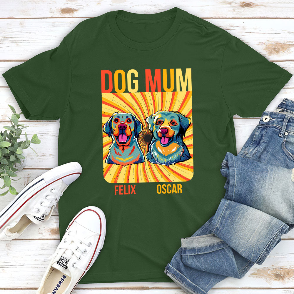 Pop Art Dog Mom Dad - Personalized Custom Premium T-shirt