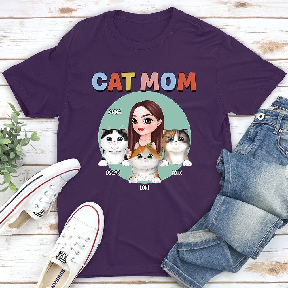 Cat Mom - Personalized Custom Premium T-shirt