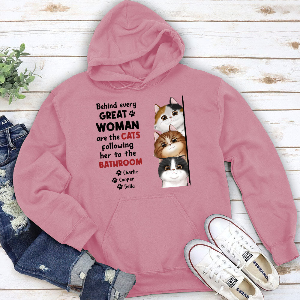 Behind Great Woman - Personalized Custom Hoodie