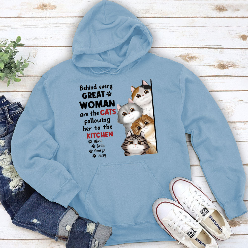 Behind Great Woman - Personalized Custom Hoodie