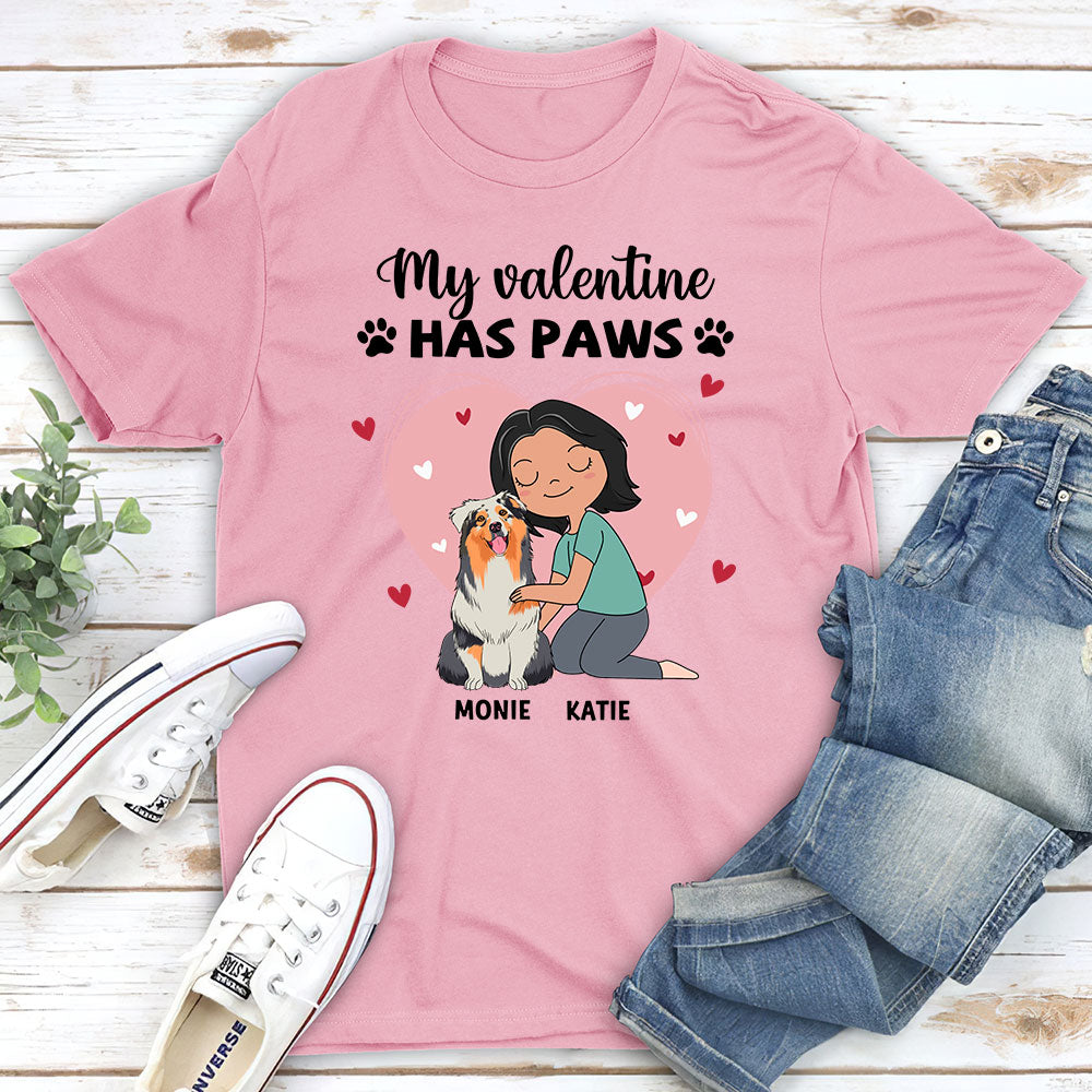 Dog Mom Valentine - Personalized Custom Unisex T-shirt