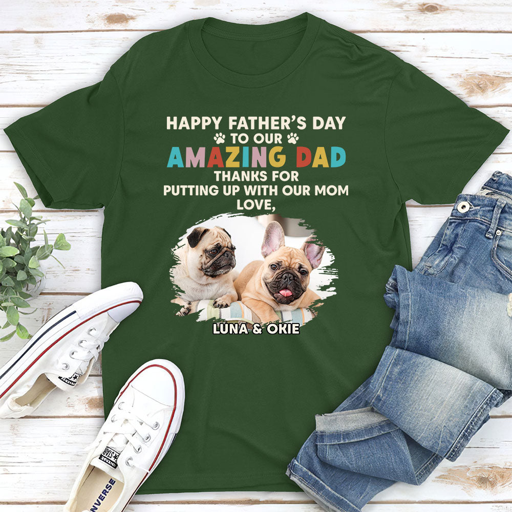 Thanks For Our Amazing Dad - Personalized Custom Premium T-shirt