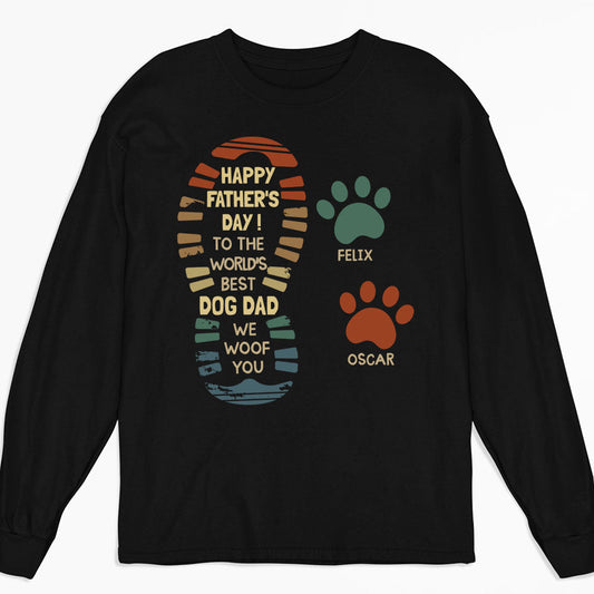World Best Dog Dad - Personalized Custom Long Sleeve T-shirt