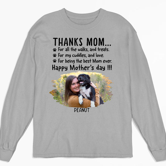 Thanks Mom Photo - Personalized Custom Long Sleeve T-shirt