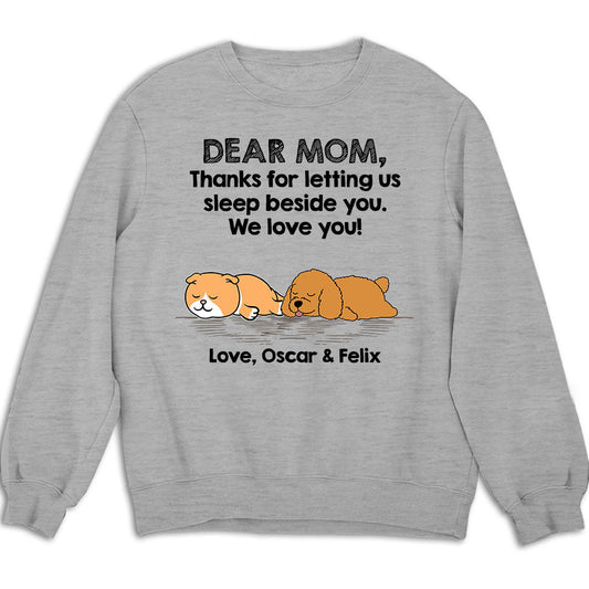 Sleep Beside Pet 2 - Personalized Custom Sweatshirt