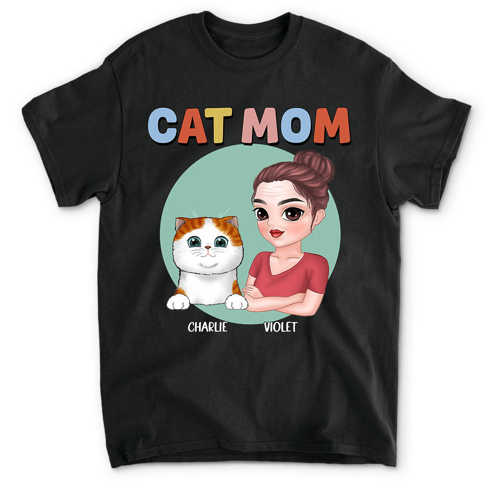 Cat Mom - Personalized Custom Premium T-shirt