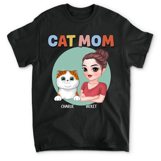 Cat Mom - Personalized Custom Premium T-shirt