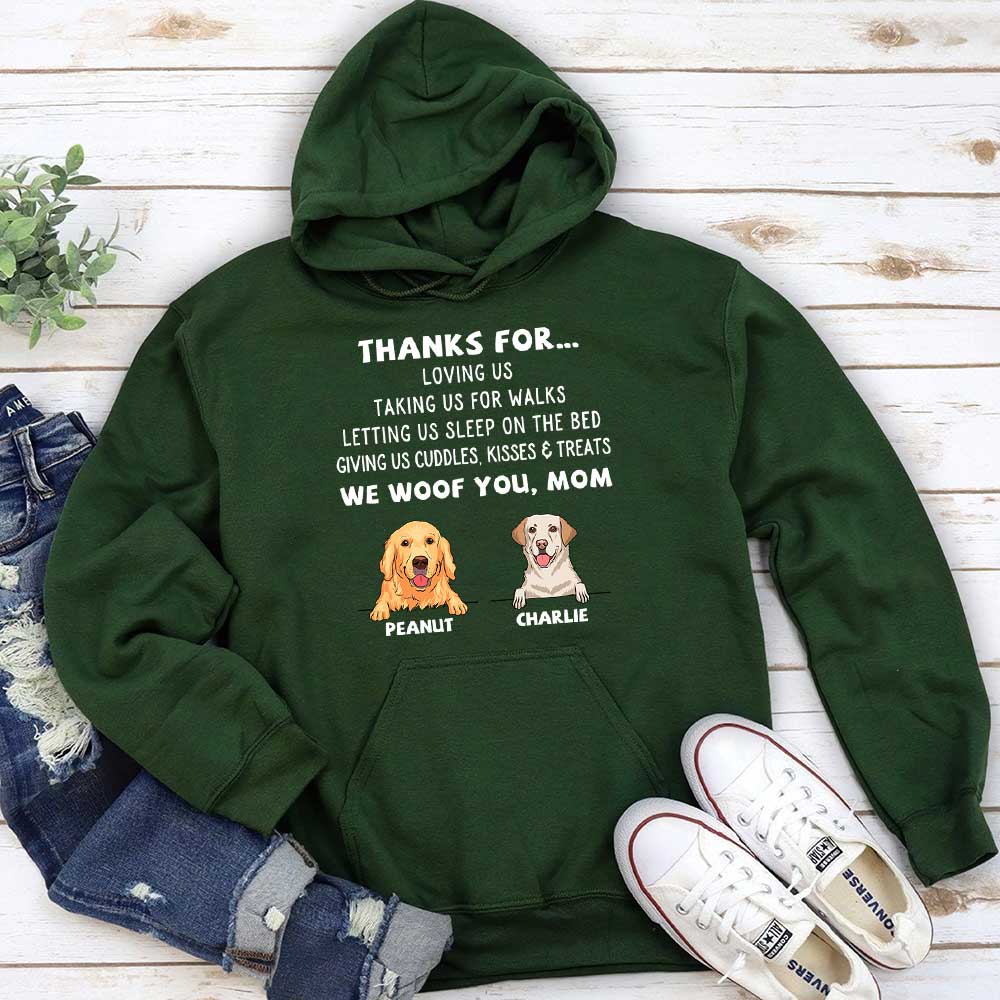 Dog Thanks For... - Personalized Custom Hoodie