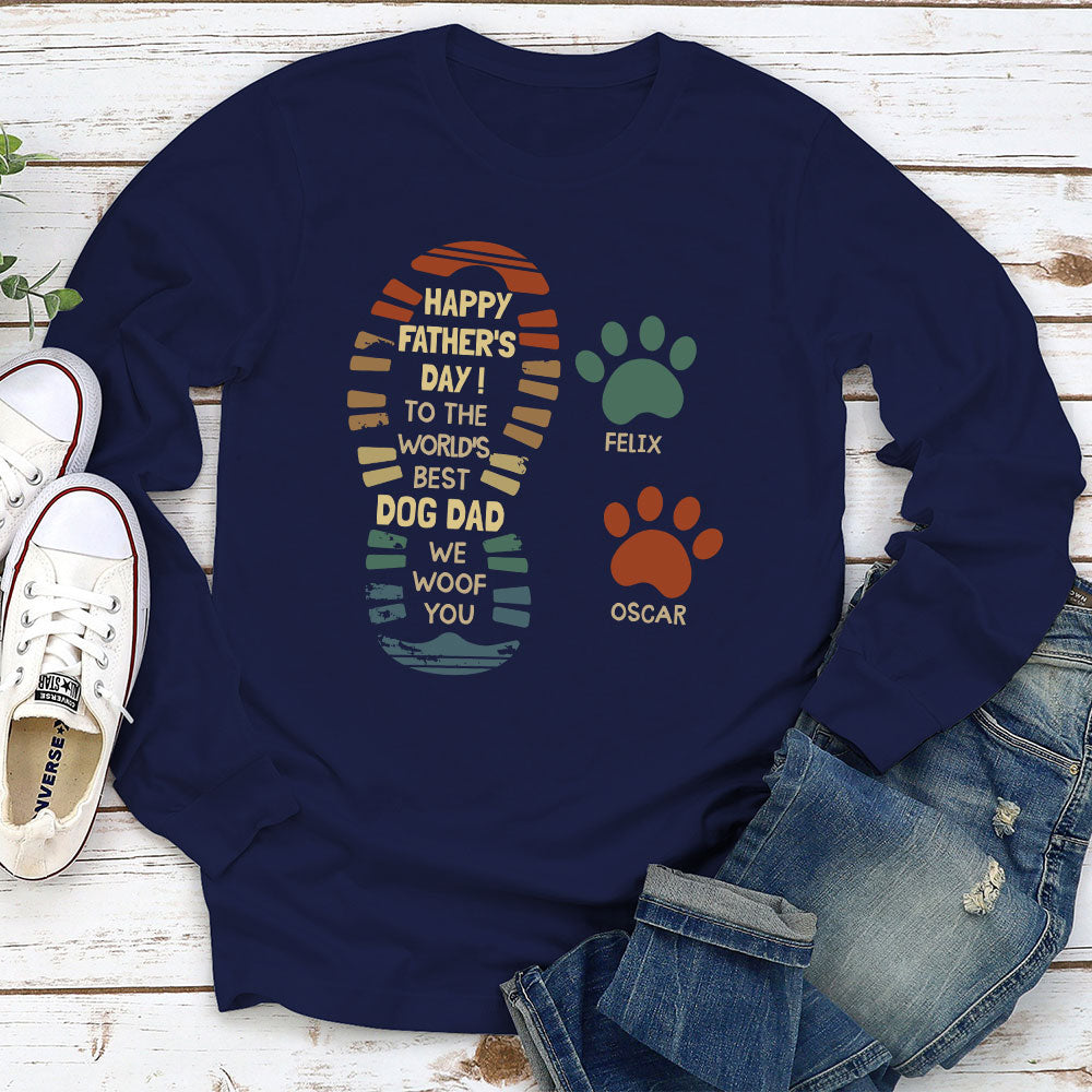 World Best Dog Dad - Personalized Custom Long Sleeve T-shirt