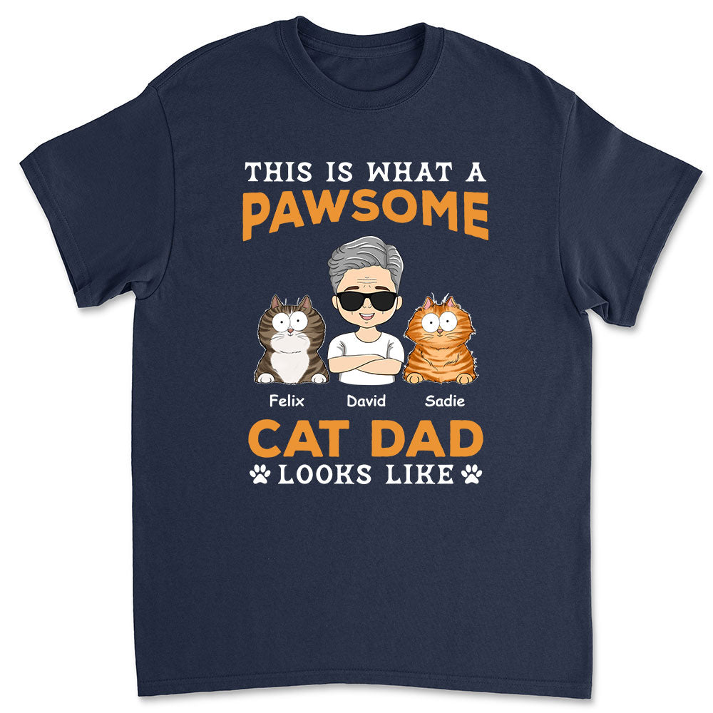 Pawsome Dad Looks Like - Personalized Custom Unisex T-shirt