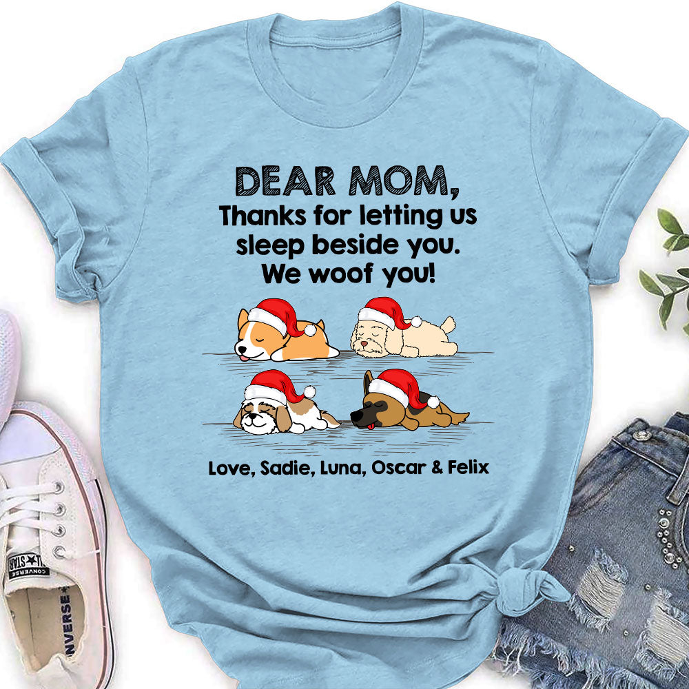 Sleep Beside Dog - Personalized Custom Women's T-shirt