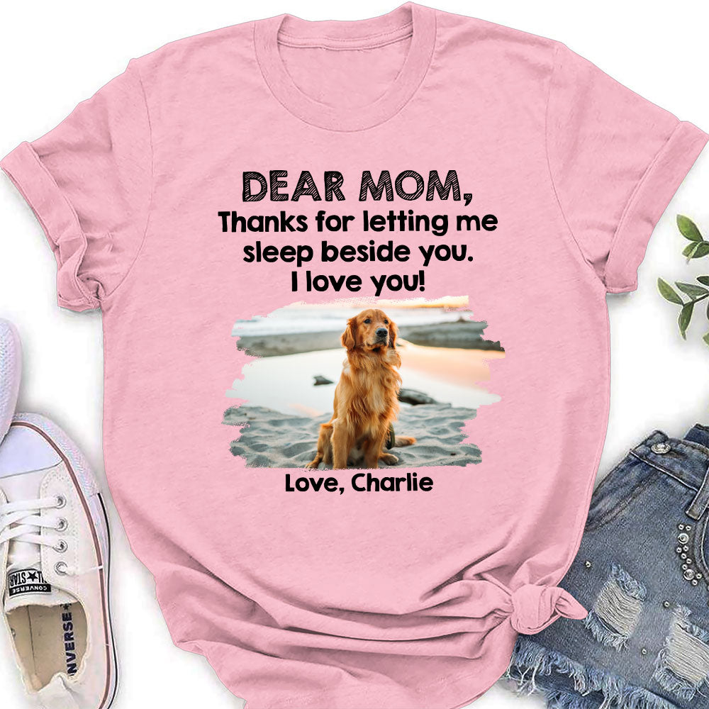 Sleep Beside Pet 2 - Personalized Custom Women's T-shirt