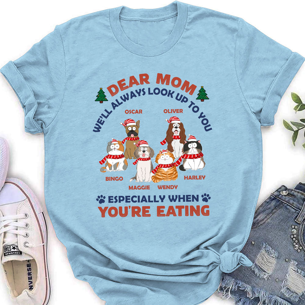 Look Up When Eating - Personalized Custom Women's T-shirt