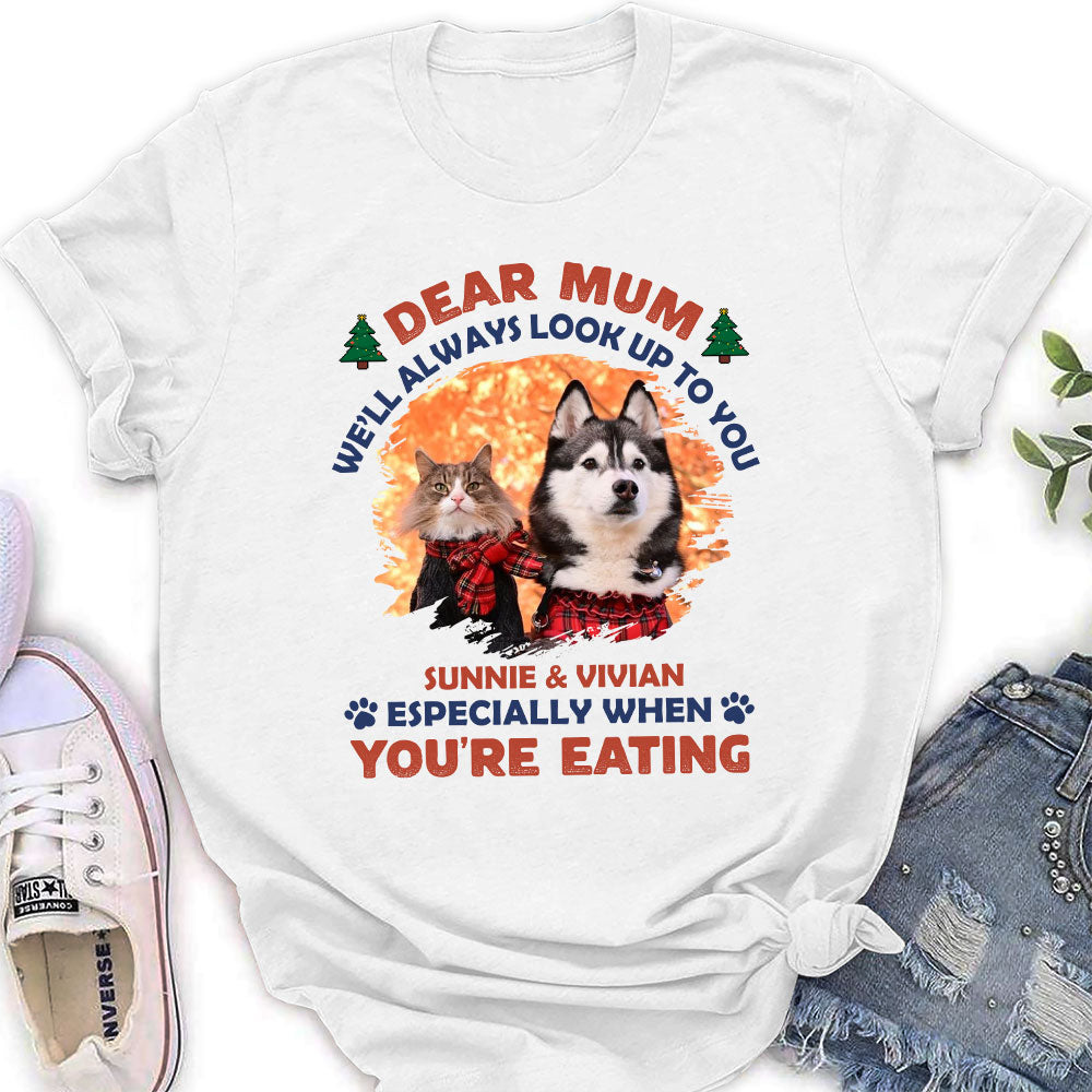 Look Up When Eating - Personalized Custom Women's T-shirt