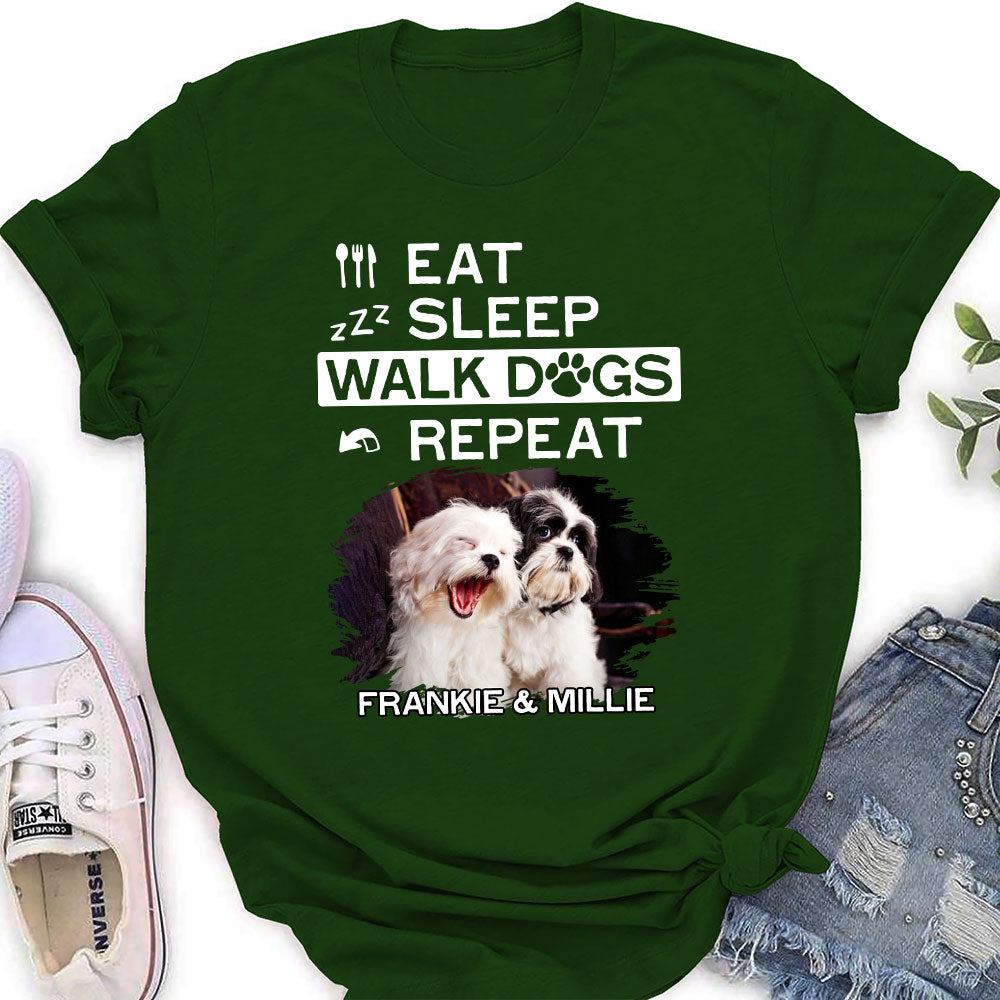 Eat Sleep Walk - Personalized Custom Women's T-shirt