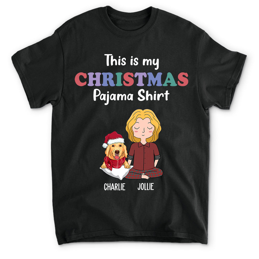 Dog Christmas Pajama Shirt - Personalized Custom Unisex T-shirt