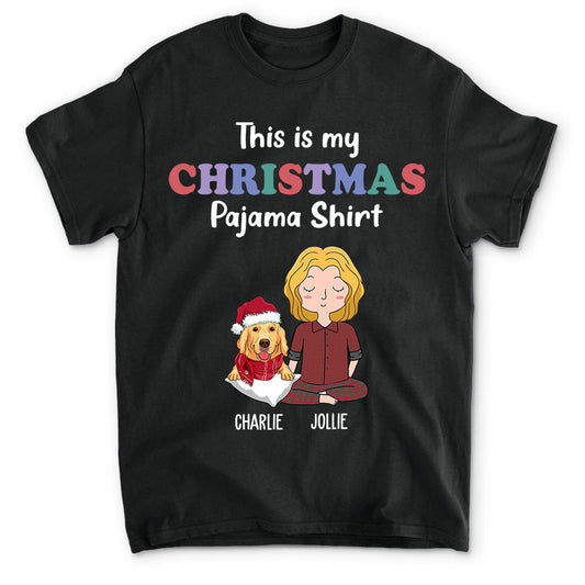 Dog Christmas Pajama Shirt - Personalized Custom Unisex T-shirt