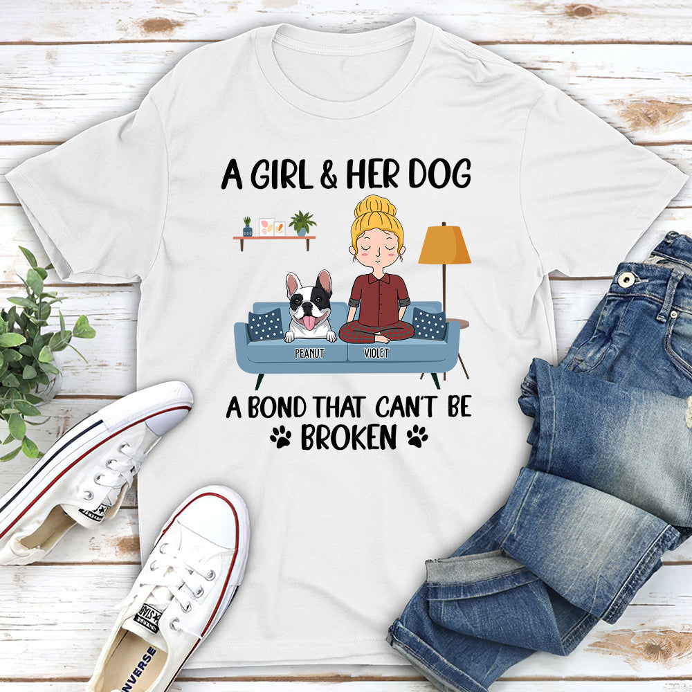 A Girl And Her Dog - Personaized Customed Unisex T-Shirt