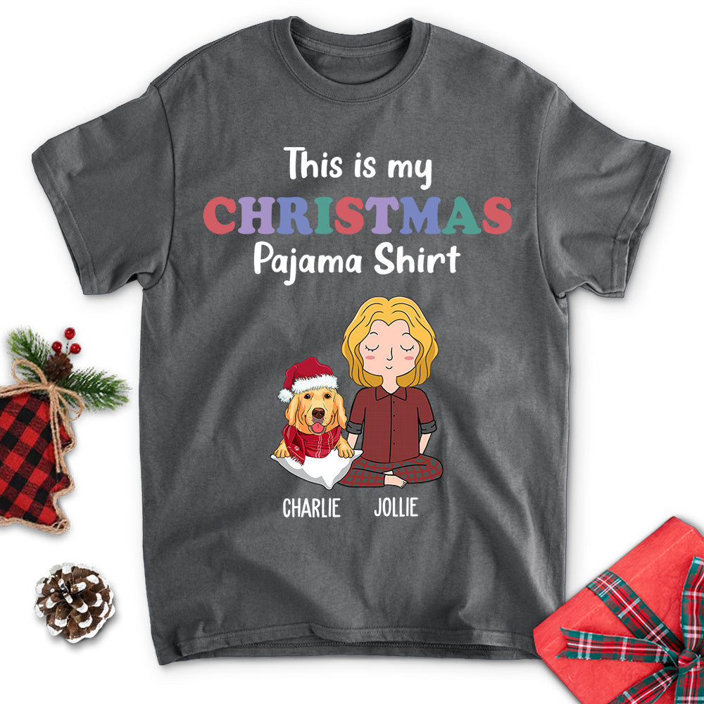 Dog Christmas Pajama Shirt - Personalized Custom Unisex T-shirt