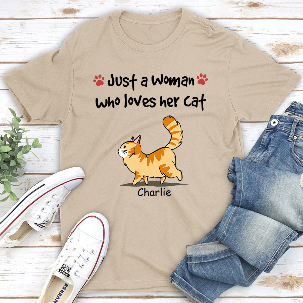 Just A Girl With Cats - Personalized Custom Unisex T-shirt