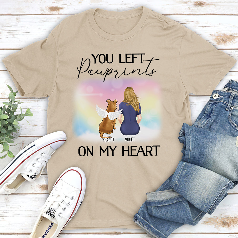 You Left Pawprints - Personalized Custom Unisex T-shirt