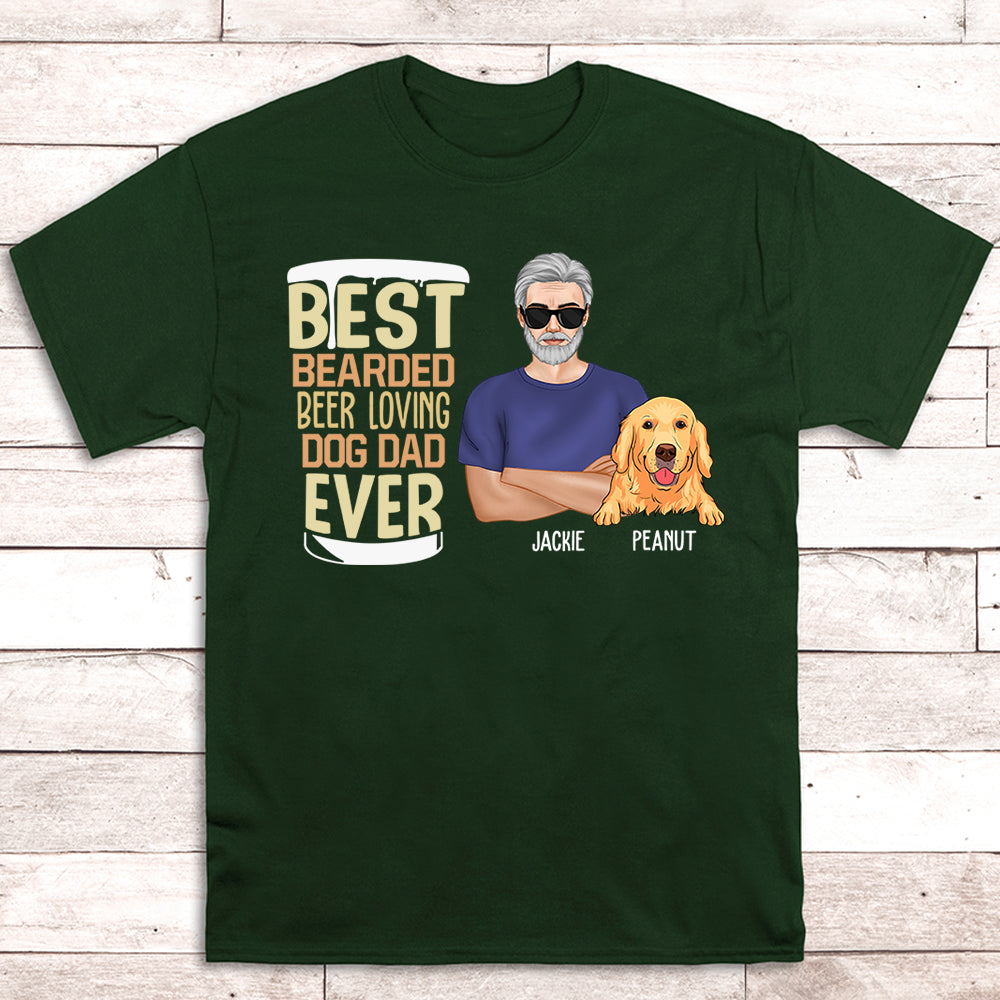 Bearded Dog Dad - Personalized Custom Unisex T-shirt