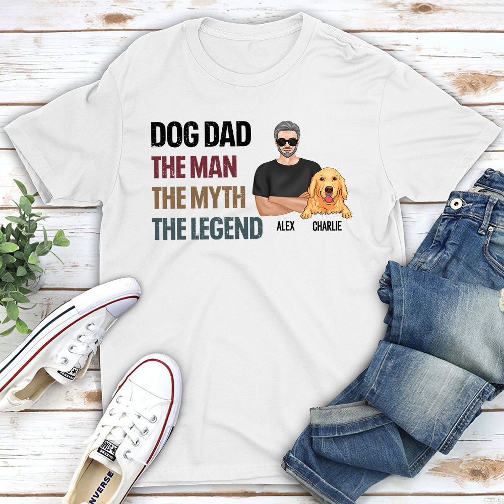 Dog Dad Legend - Personalized Custom Unisex T-shirt