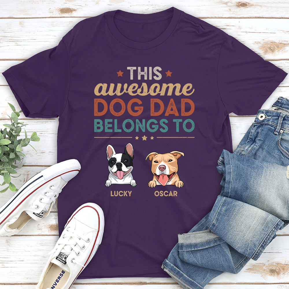 Awesome Dog Dad - Personalized Custom Unisex T-shirt